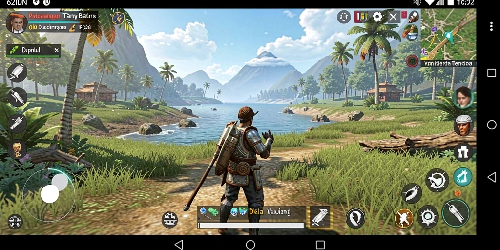 Screenshot gameplay 62IDN menampilkan petualangan di dunia terbuka yang luas.