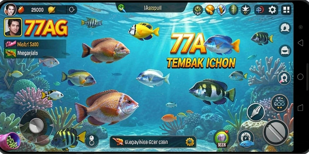 Gambaran gameplay seru dalam Tembak Ikan di 77AG.