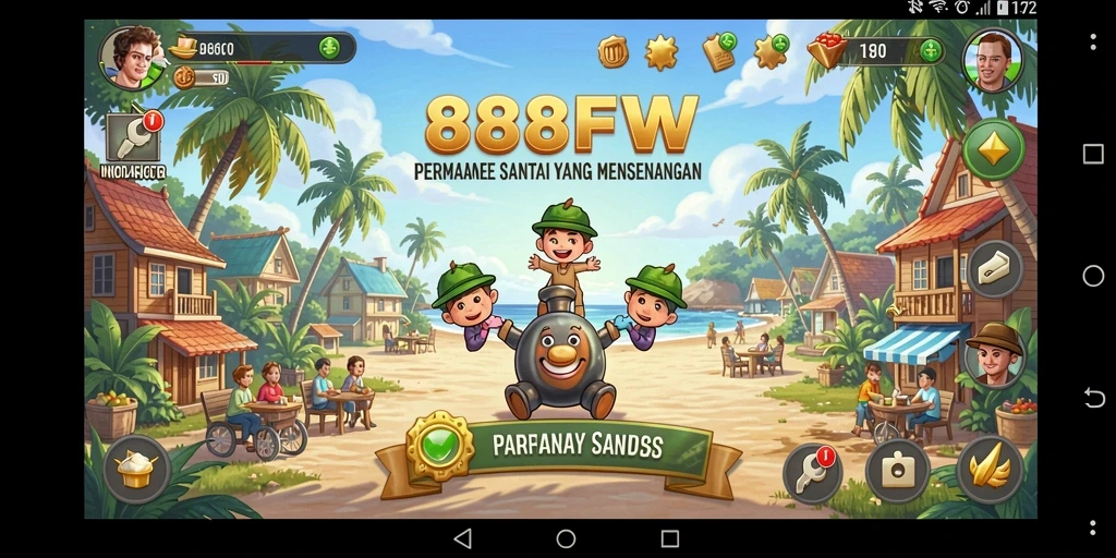 Screenshot utama 888FW menampilkan gameplay yang menarik dan santai.