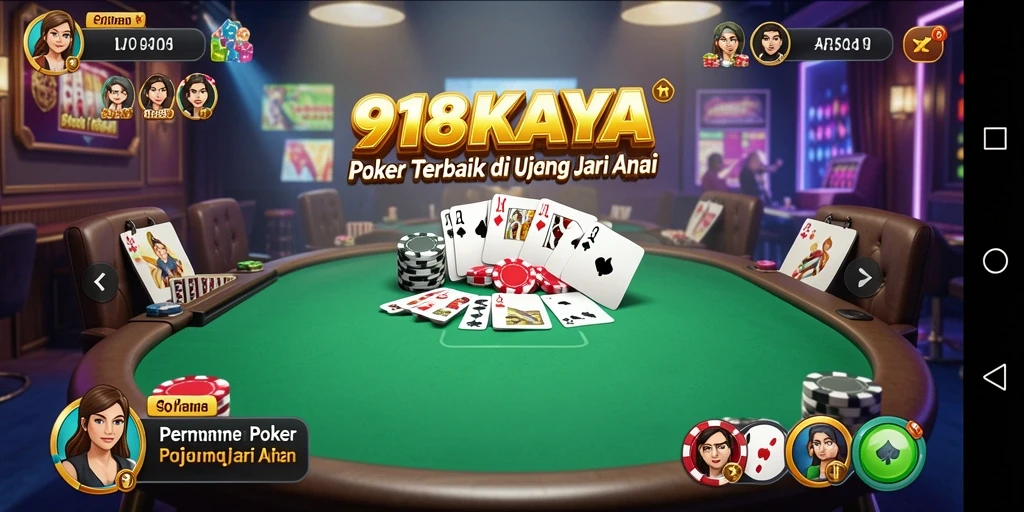 Screenshot gameplay 918KAYA menampilkan aksi poker yang mendebarkan.