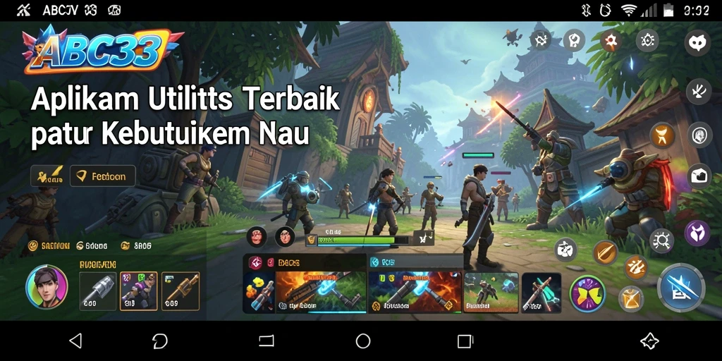 Tampilan utama ABC33 dengan fitur utilitas yang lengkap.
