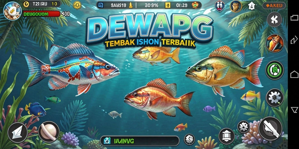 Screenshot gameplay DEWAPG dengan momen seru menembak ikan.