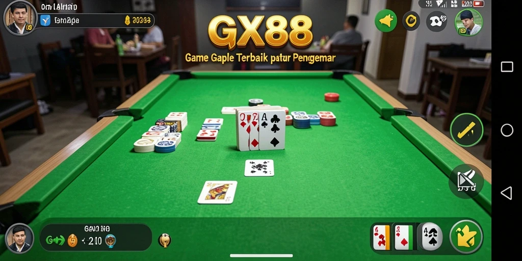 Gameplay Gaple yang seru dan kompetitif di GX88.