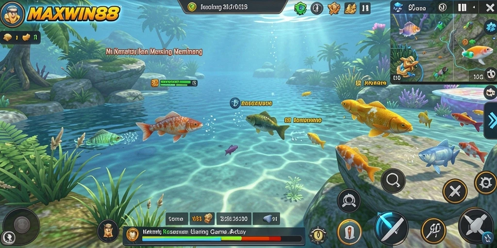 Tampilkan gameplay seru saat memancing berbagai ikan di MAXWIN88.