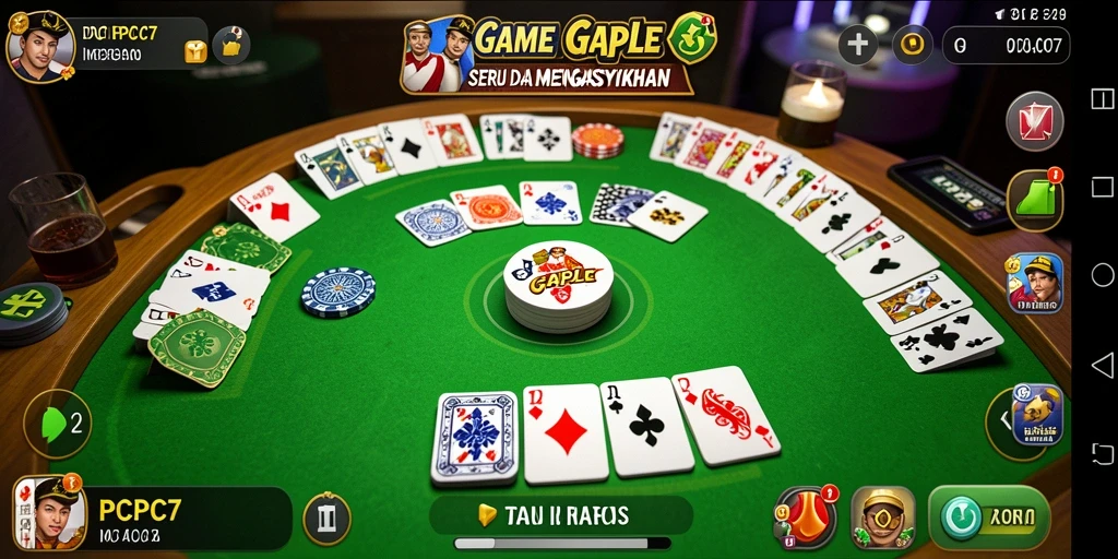 Screenshot gameplay Gaple yang menampilkan suasana seru bermain.