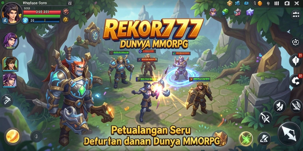 Screenshot utama REKOR777 menampilkan aksi seru dalam pertempuran MMORPG.