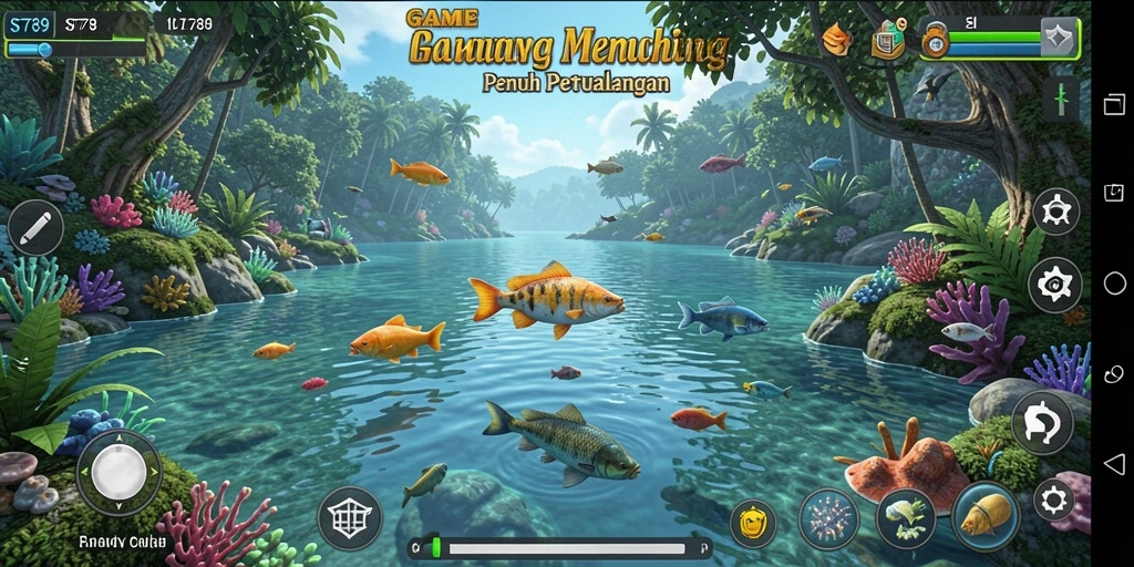 Tampilan gameplay ST789 yang menampilkan aksi memancing yang mendebarkan.